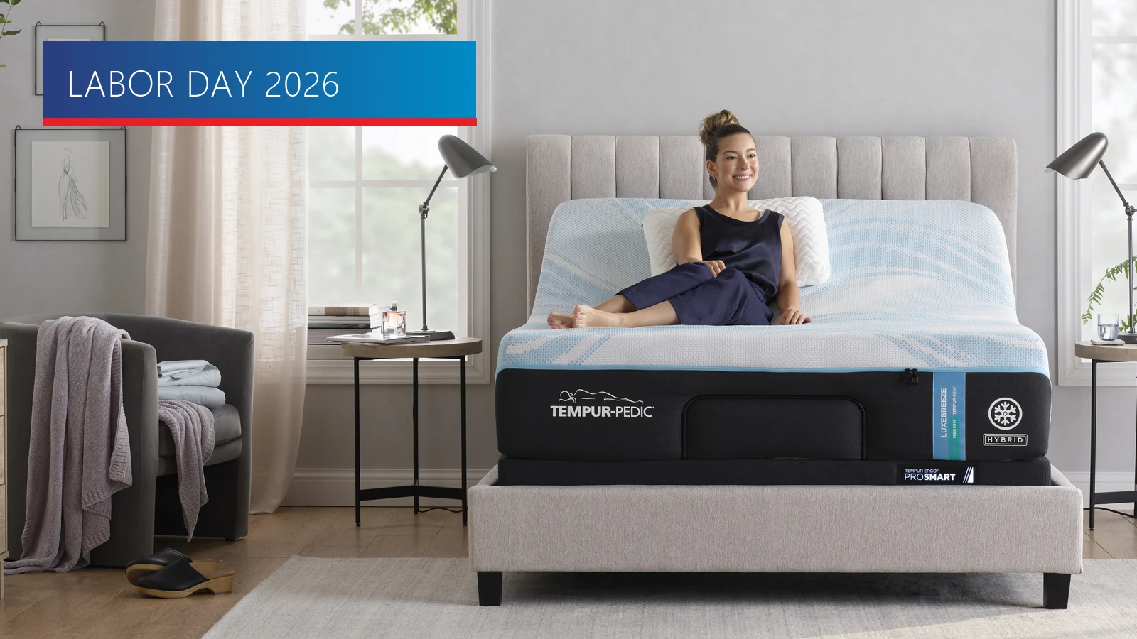 Bed DRS Labor Day mattress lifestyle scene.